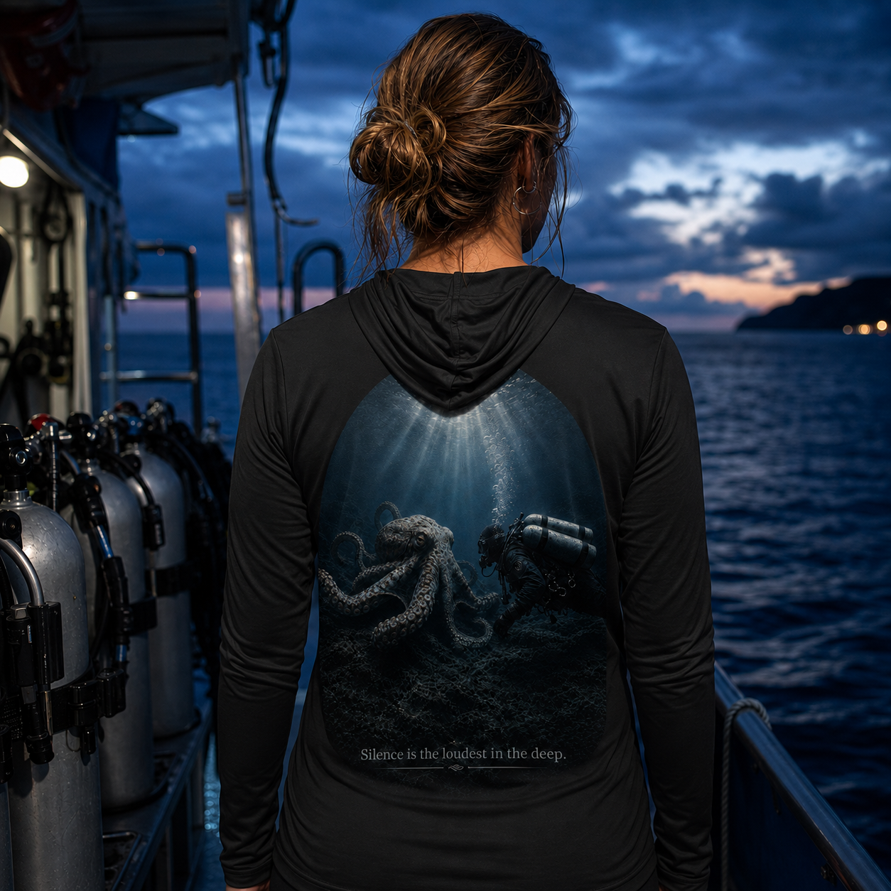 The Deep Series back artwork in a dive-boat scene